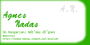 agnes nadas business card